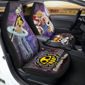 Luffy And Law Car Seat Covers Custom Car Accessories Manga Galaxy Style