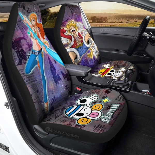 Luffy And Nami Car Seat Covers Custom Car Accessories Manga Galaxy Style