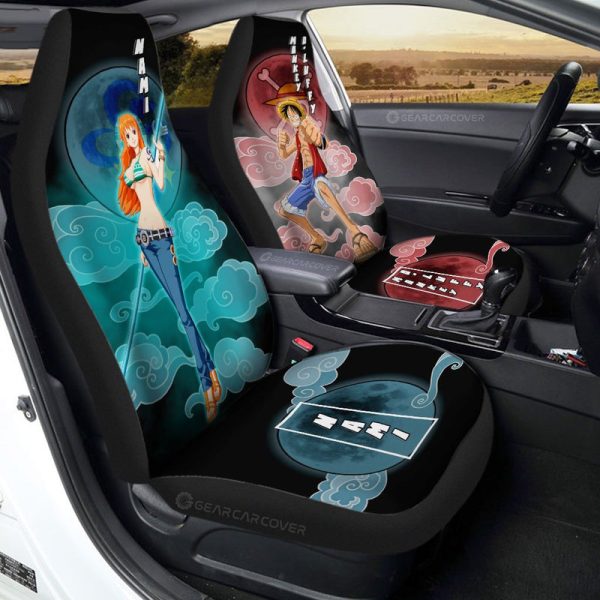 Luffy And Nami Car Seat Covers Custom For One Piece Anime Fans