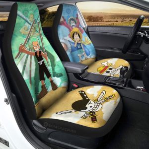 Luffy And Zoro Car Seat Covers Custom Map Car Accessories For Fans