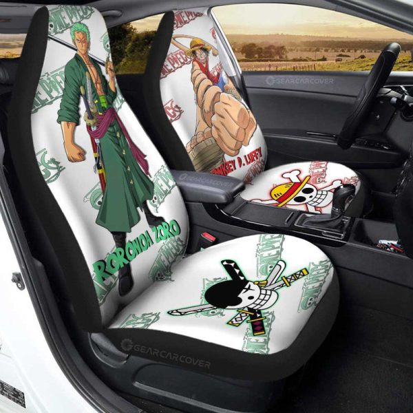 Luffy And Zoro Car Seat Covers Custom One Piece Anime