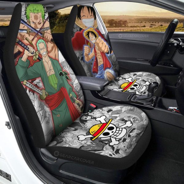 Luffy And Zoro Car Seat Covers Custom One Piece Anime Car Accessories