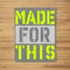 Made For This Athletic Neon Green Graphic Fleece Blanket