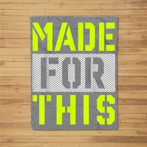 Made For This Athletic Neon Green Graphic Fleece Blanket