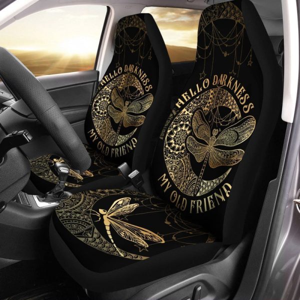 Mandala Dragonfly Car Seat Covers Custom Hello Darkness Car Accessories