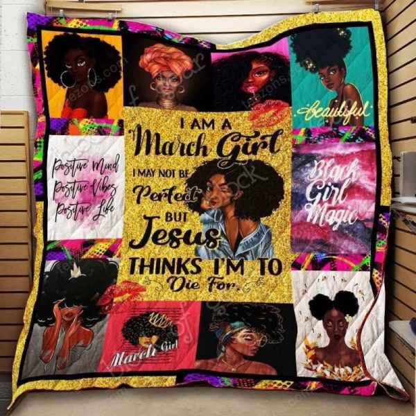 March Girl Black Queen Blanket KC1307 Quilt