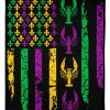 Mardi Gras American Flag Crawfish Blanket