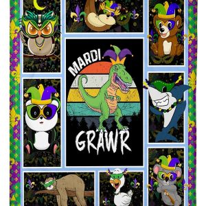 Mardi Gras Animal Lovely Blanket