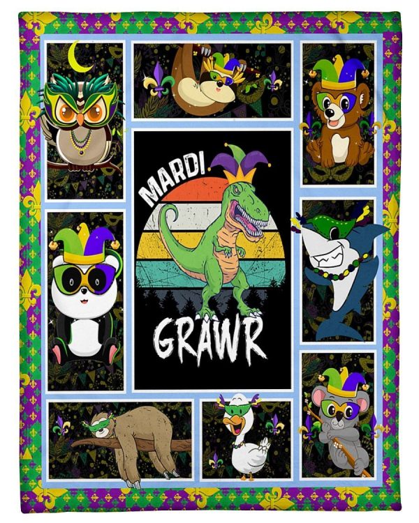 Mardi Gras Animal Lovely Blanket