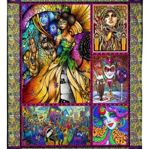 Mardi Gras Beautiful Girl Blanket