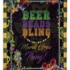 Mardi Gras Beer Beads Bling Blanket