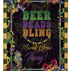 Mardi Gras Beer Beads Bling Blanket