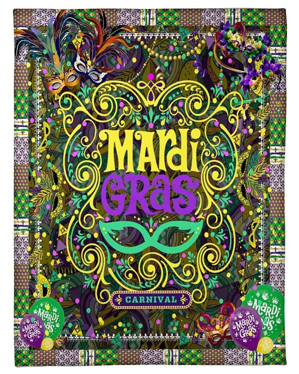 Mardi Gras Carnival Blanket