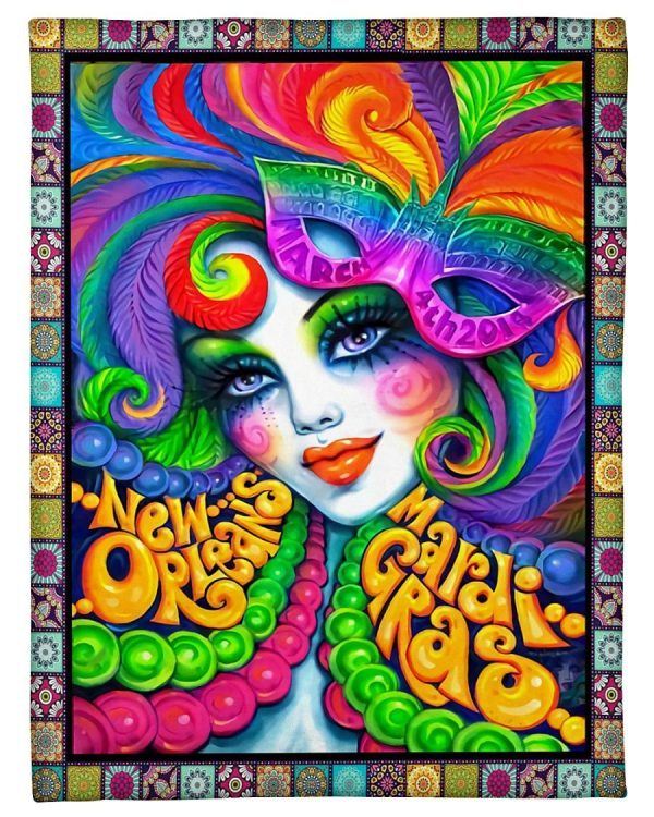 Mardi Gras Carnival Colorful Blanket