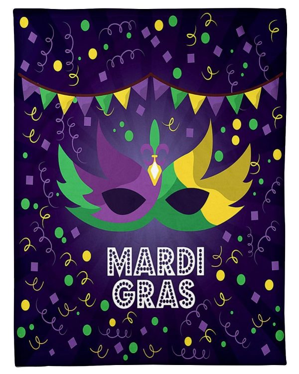 Mardi Gras Carnival Masks Blanket