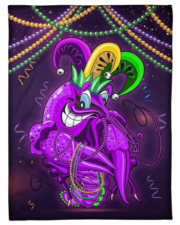 Mardi Gras Funny Crawfish Blanket