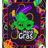 Mardi Gras Green Mask Blanket