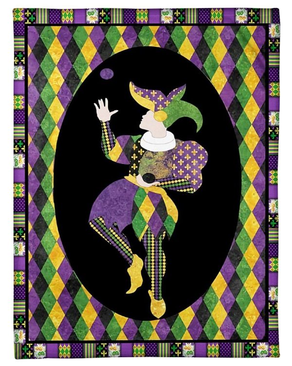 Mardi Gras Jester Parade On Street Blanket