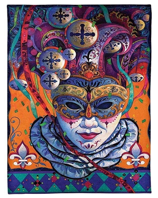 Mardi Gras Joker Jester Blanket