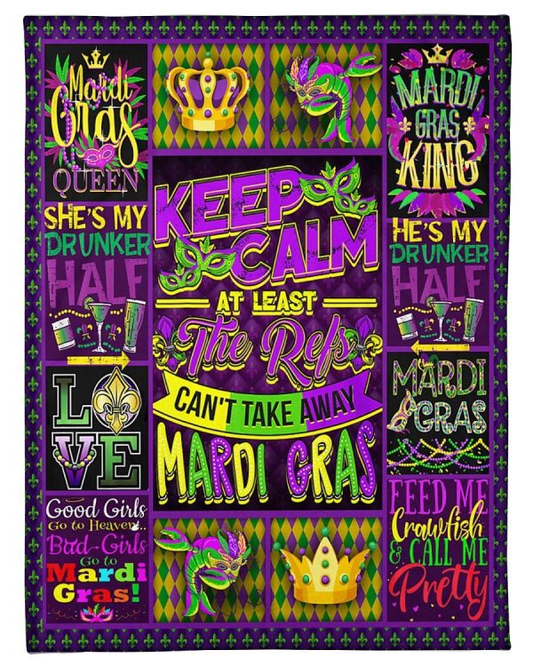 Mardi Gras Keep Calm Blanket