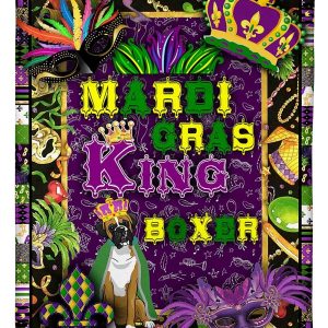 Mardi Gras King Boxer Dog Blanket