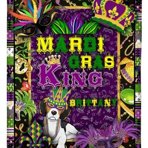 Mardi Gras King Brittany Dog Blanket