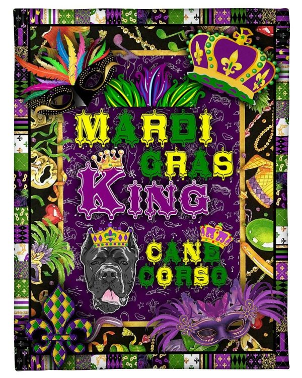 Mardi Gras King Cane Corso Blanket