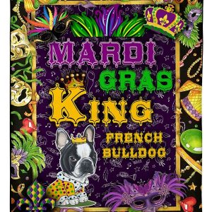 Mardi Gras King French Bulldog Blanket