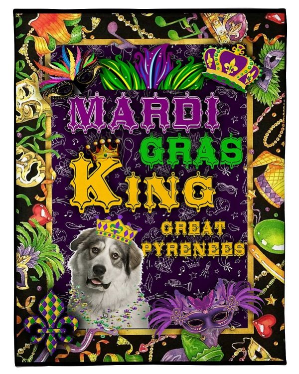 Mardi Gras King Great Pyrenees Blanket