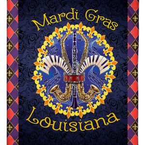 Mardi Gras Louisiana Saxophone Blanket