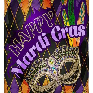 Mardi Gras Mask Colorful Blanket