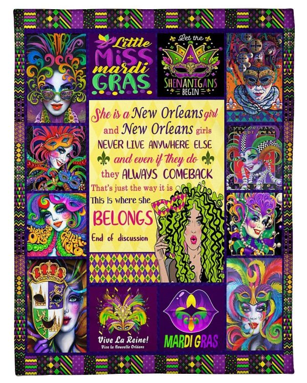 Mardi Gras She Is A New Orleans Girl Blanket