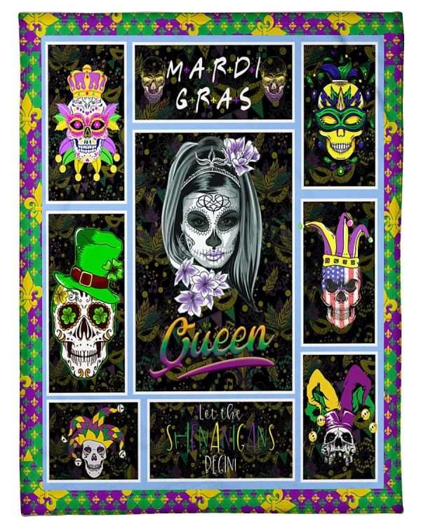 Mardi Gras Skull Blanket