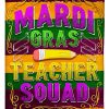 Mardi Gras Teacher Squad Funny Blanket