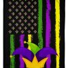 Mardi Gras US Flag Blanket