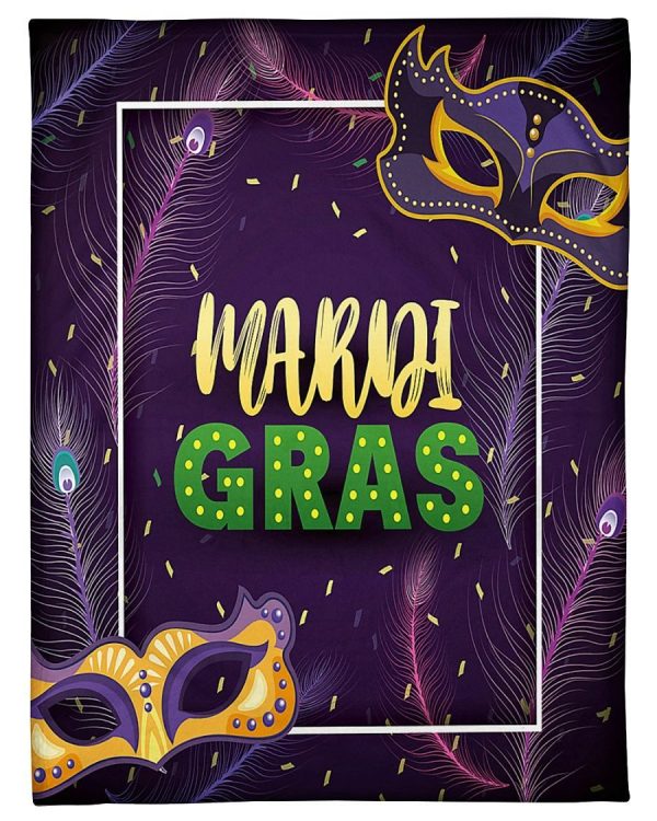 Mardi Gras With Masks Blanket