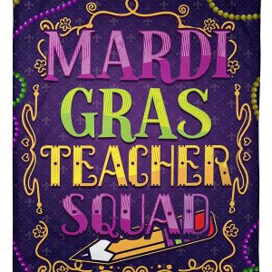 Mardi Grass Teacher Squad Blanket