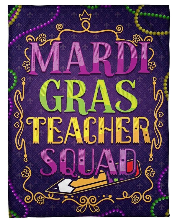 Mardi Grass Teacher Squad Blanket