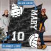 Mary Volleyball Camo Custom Text Name And Number Blanket