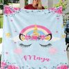 Maya Magical Unicorn Name Custom Text Printed Blanket