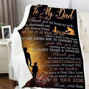 Meaningful Father’s Day Gift For Daddy From Son  I’m So Lucky To Have A Dad Like You Blanket