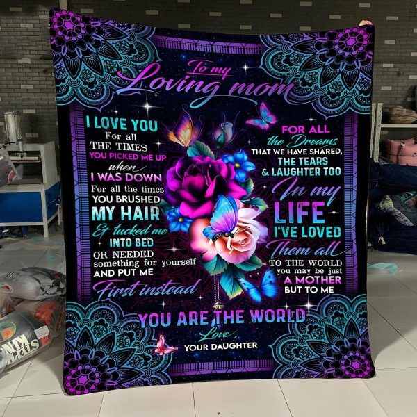 Meaningful Gift Ideas For Mom – To My Loving Mom –  For All The Times You Picked Me Up When I Was Down Blanket