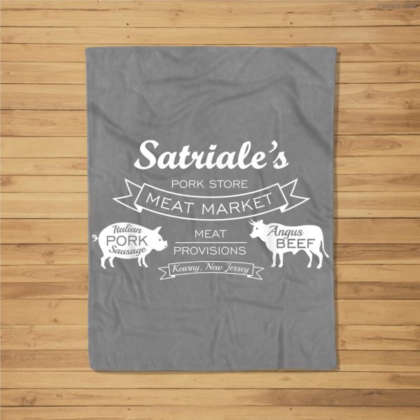 Meat Market Funny Meat Pork Store Satriales Lover Gift Fleece Blanket