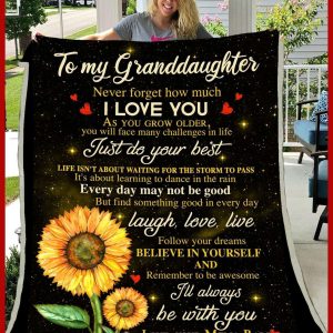 Mema Barb Gift For Granddaughter Never Forget How Much I Love You Blanket