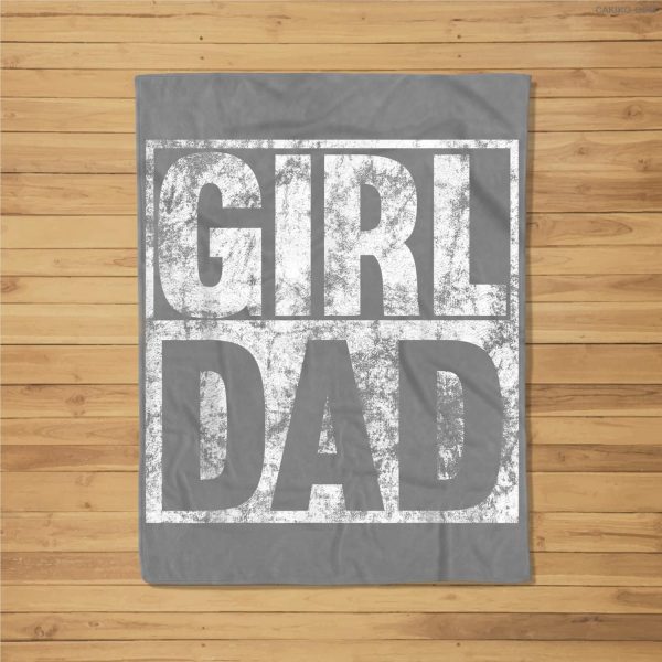 Mens Girl Dad For Men Hashtag Girl Dad Fathers Day Daughter Fleece Blanket