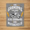 Mens Some Grandpas Play Bingo Real Grandpas Ride Motorcycles Fleece Blanket