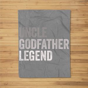 Mens Uncle Godfather Legend For A Favorite Uncle Family Baptism Fleece Blanket