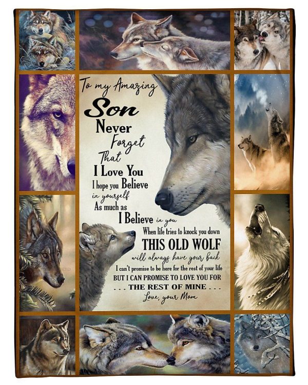 Message From Mom To My Amazing Son Wolf Blanket