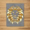 Metallic Gold King Lion Jungle Fleece Blanket