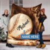 Michael Glove Baseball Custom Text Name Blanket